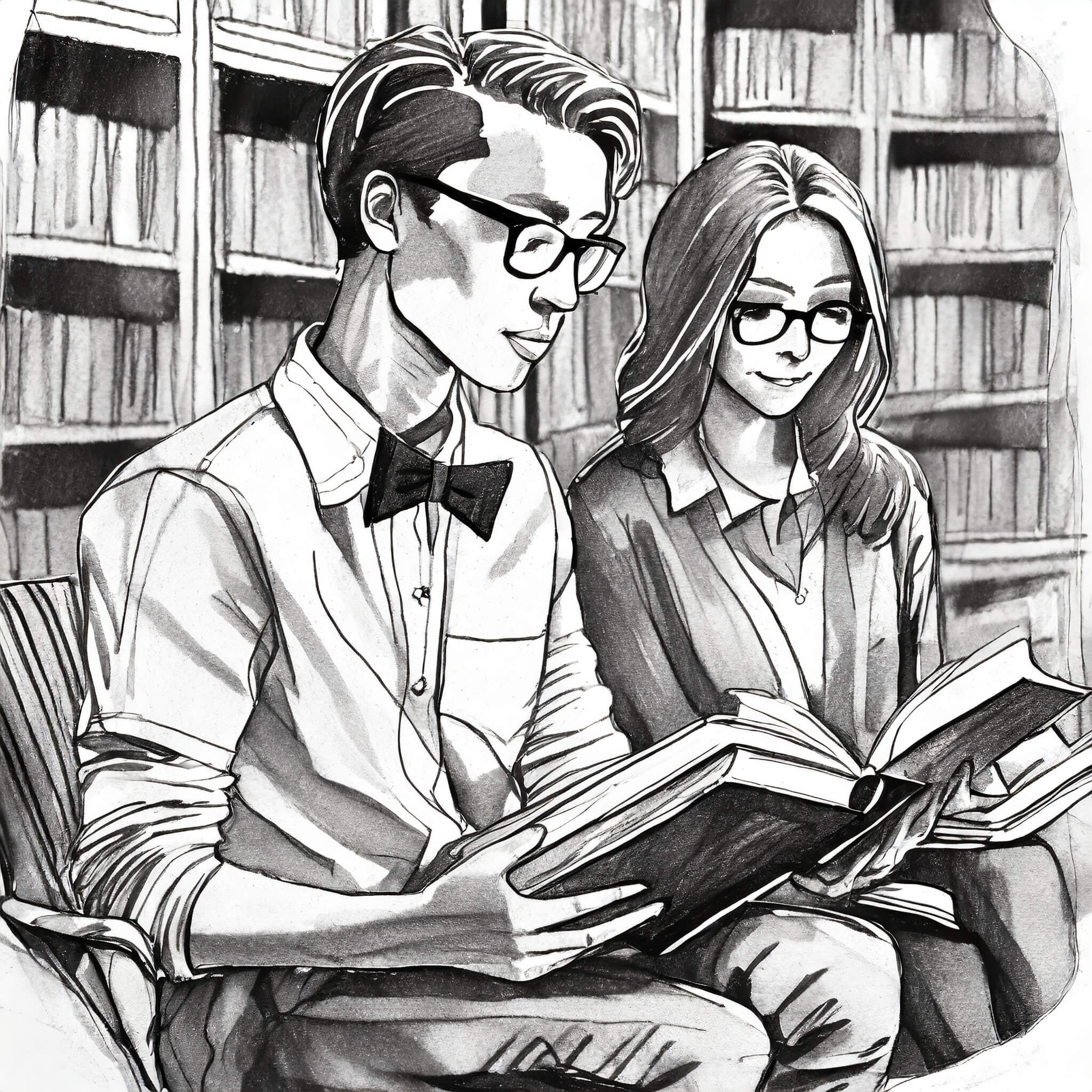 Image of a person reading a book.